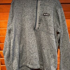 Columbia Men's Heathered greenish-blue Zip-Up Sweater